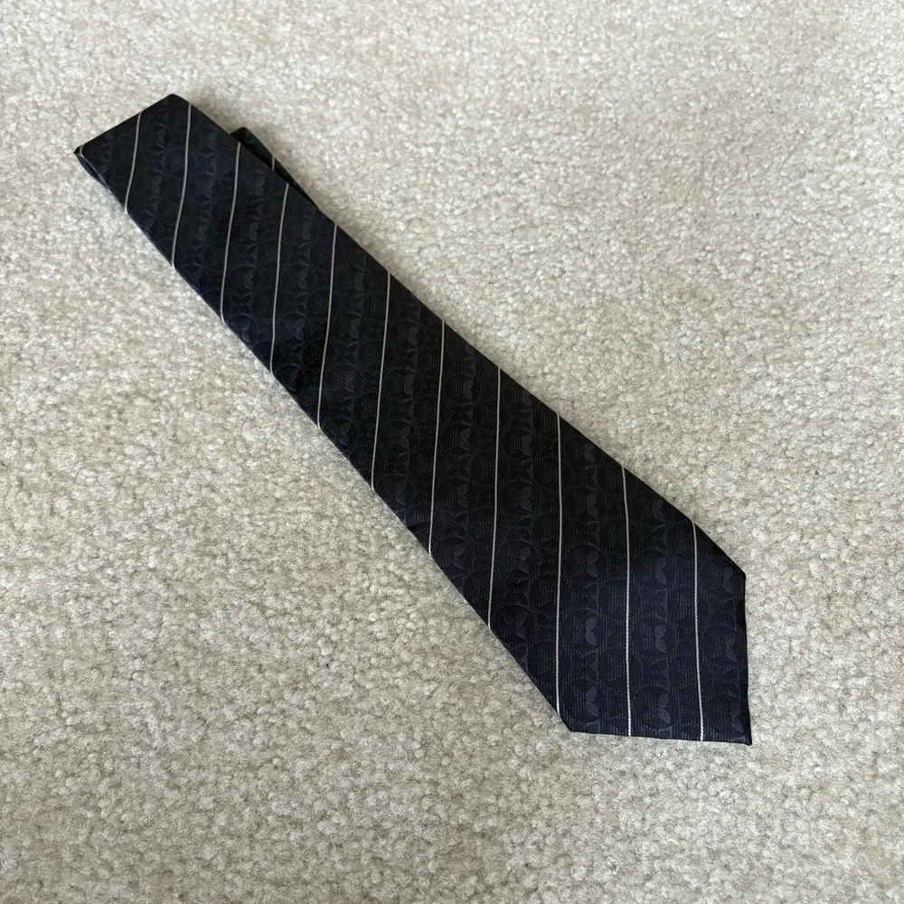 Louis Vuitton Silk Monogram Stripe Tie Designer Career Work Wear Classic - Picture 2 of 7